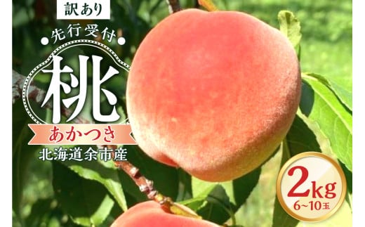 【先行予約2025年8月下旬より発送】＜北海道余市産＞訳アリ 桃「あかつき」2kg（6～10玉）_ Y103-0026